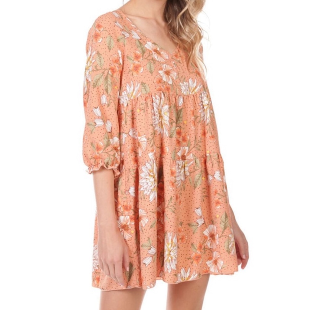 Originality Coral Babydoll Dress